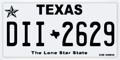 TX license plate DII2629