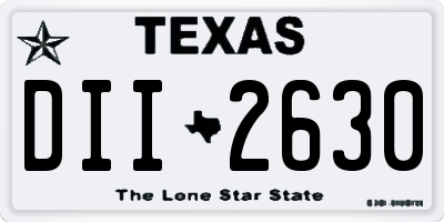 TX license plate DII2630