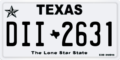 TX license plate DII2631