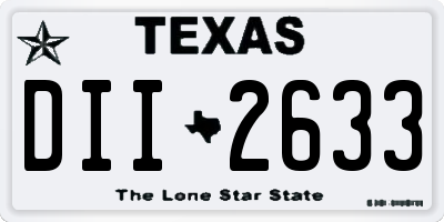 TX license plate DII2633