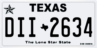 TX license plate DII2634