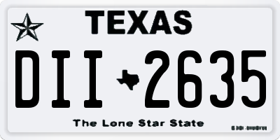 TX license plate DII2635