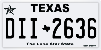TX license plate DII2636