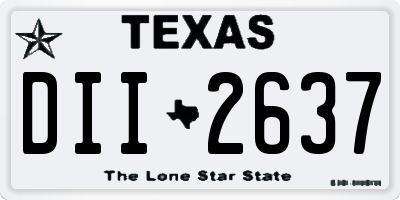 TX license plate DII2637