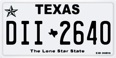 TX license plate DII2640