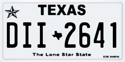 TX license plate DII2641