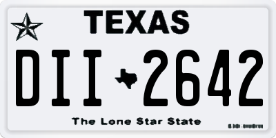 TX license plate DII2642