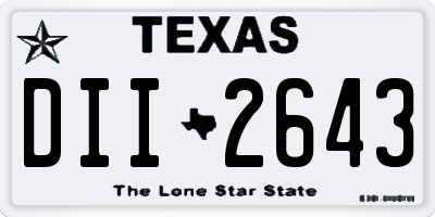TX license plate DII2643