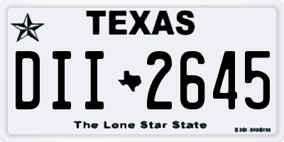 TX license plate DII2645