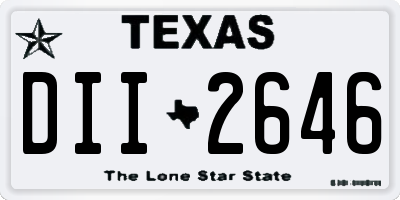 TX license plate DII2646