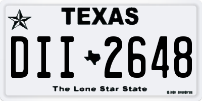 TX license plate DII2648