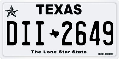 TX license plate DII2649