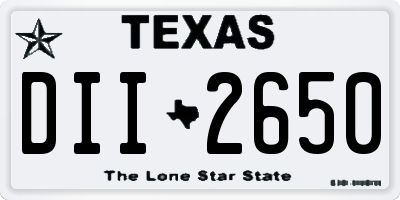 TX license plate DII2650