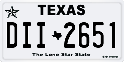 TX license plate DII2651