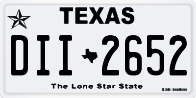 TX license plate DII2652