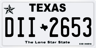 TX license plate DII2653