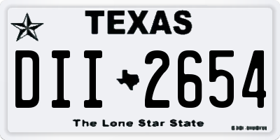 TX license plate DII2654