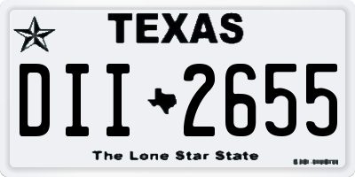 TX license plate DII2655