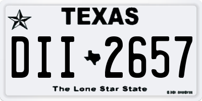 TX license plate DII2657