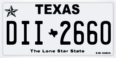TX license plate DII2660