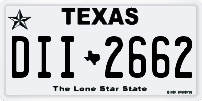 TX license plate DII2662