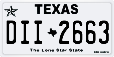 TX license plate DII2663