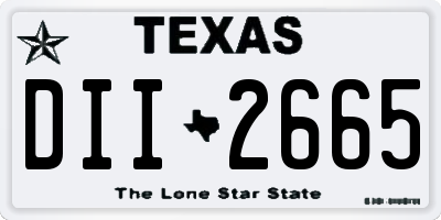 TX license plate DII2665
