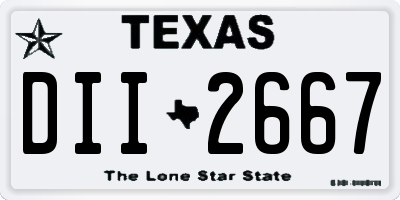 TX license plate DII2667