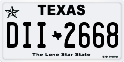 TX license plate DII2668