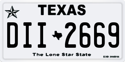 TX license plate DII2669