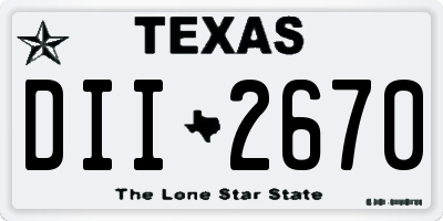 TX license plate DII2670