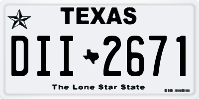 TX license plate DII2671
