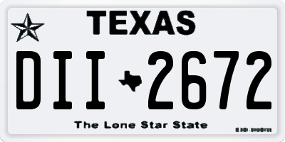 TX license plate DII2672