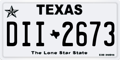 TX license plate DII2673