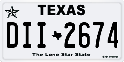 TX license plate DII2674