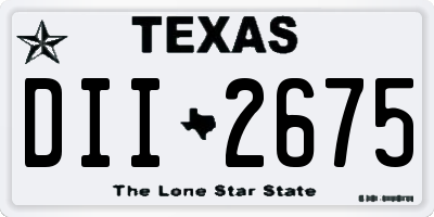 TX license plate DII2675