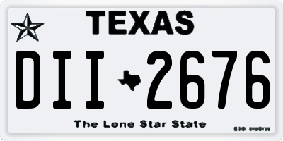 TX license plate DII2676