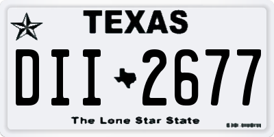TX license plate DII2677