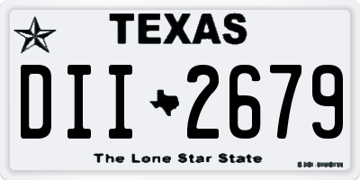 TX license plate DII2679