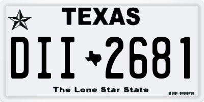 TX license plate DII2681