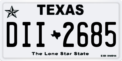 TX license plate DII2685