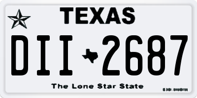 TX license plate DII2687