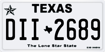 TX license plate DII2689