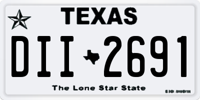 TX license plate DII2691