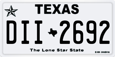 TX license plate DII2692