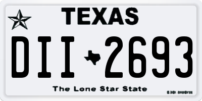 TX license plate DII2693