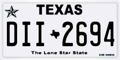 TX license plate DII2694