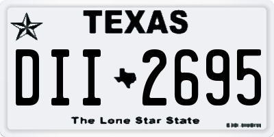 TX license plate DII2695