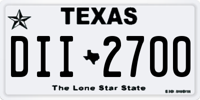 TX license plate DII2700