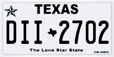 TX license plate DII2702
